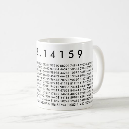 pi Digits 3.14159 Mathematics Liebe Pi Day Tasse (VorderseiteRechts)