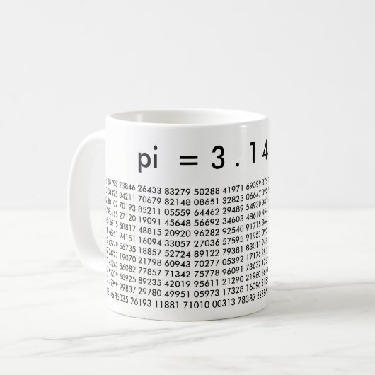pi Digits 3.14159 Mathematics Liebe Pi Day Tasse (Vorderseite Links)
