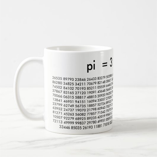 pi Digits 3.14159 Mathematics Liebe Pi Day Tasse (Links)