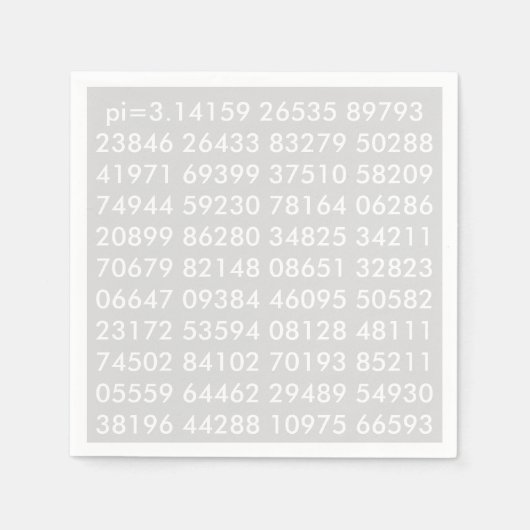 pi Digits Mathematik Liebe pi= 3,14159 pi Serviett Serviette (Vorderseite)