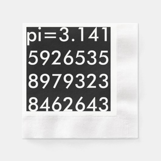 pi Digits mathematische Liebe pi= 3,14159 pi Tag S Serviette (Vorderseite)