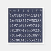 Pi Digits PiDay Party Mathematics Numbers Blue Serviette (Vorderseite)