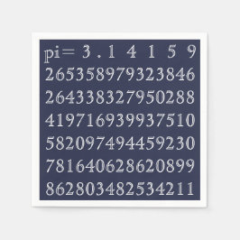 Pi Digits PiDay Party Mathematics Numbers Blue Serviette
