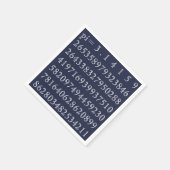 Pi Digits PiDay Party Mathematics Numbers Blue Serviette (Ecke)