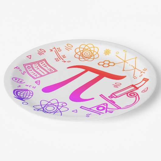 Pi Enthusiasten Pappteller (Schrägansicht)