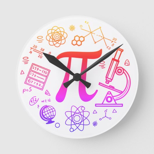 Pi Enthusiasten Runde Wanduhr (Vorderseite)