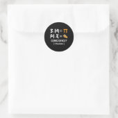 Pi Equals Pie Funny Mah Pun Pi Day Geschenk Runder Aufkleber (Tasche)