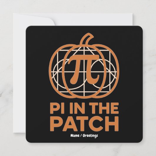 Pi im Patch Minimal Kürbis Pi Mathe-Design Einladung (Vorderseite)