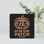 Pi im Patch Minimal Kürbis Pi Mathe-Design Einladung (Stehend Vorderseite)