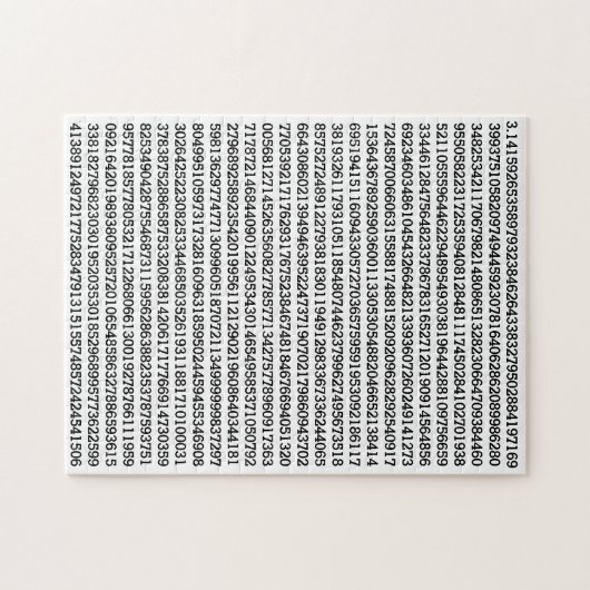 Pi - Impossible Mathematical Pi 8075 Digits Puzzle (Horizontal)