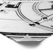 Pi in a Spiral bis 2.210 Ziffern in grauem Poster (Ecke)