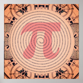 Pi in a Spiral bis 2.210 Ziffern Recoleta Poster