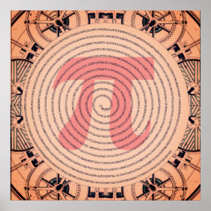 Pi in a Spiral bis 2.210 Ziffern Recoleta Poster