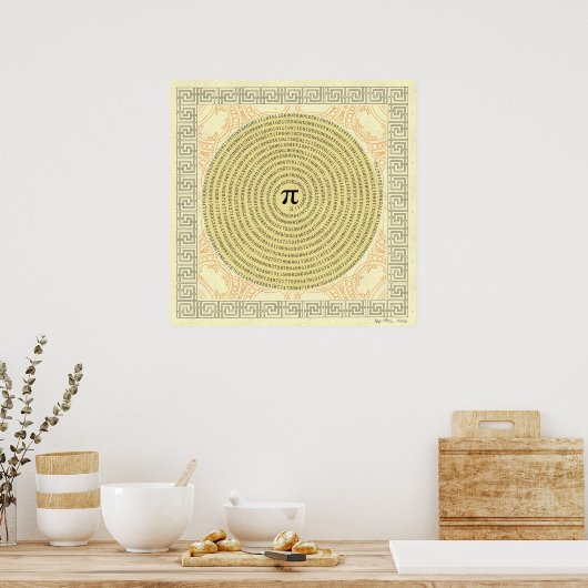 Pi in a Spiral ~ Mathematik als Kunst Poster (Küche)