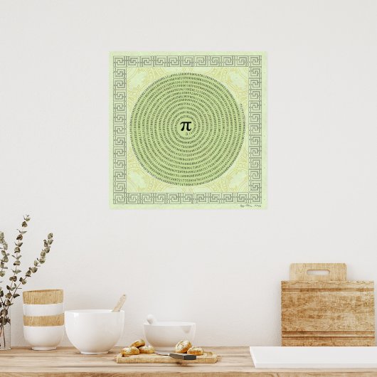 Pi in a Spiral ~ Mathematik als Kunst Poster (Küche)