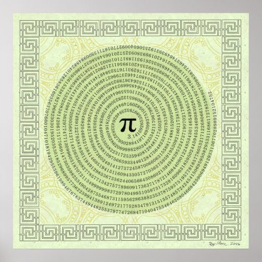 Pi in a Spiral ~ Mathematik als Kunst Poster (Vorne)