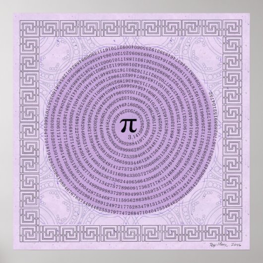 Pi in a Spiral ~ Mathematik als Kunst Poster (Vorne)