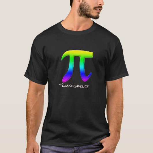 PI in Regenbogenfarben mit Transzendenz T-Shirt (Vorderseite)