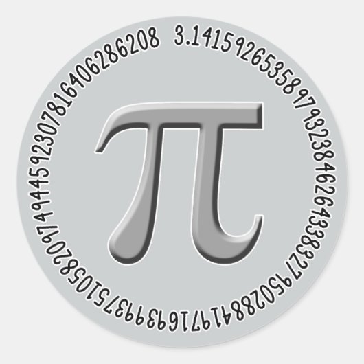 Pi in Silver Runder Aufkleber (Vorderseite)