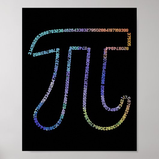 Pi Irrational Number Math Physics 3.14 Poster (Vorne)