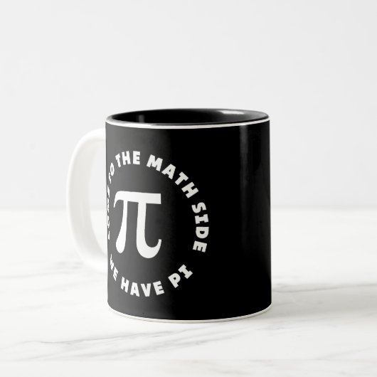 Pi kommen auf die Mathematik Seite, wir haben Pi Zweifarbige Tasse (Vorderseite Links)