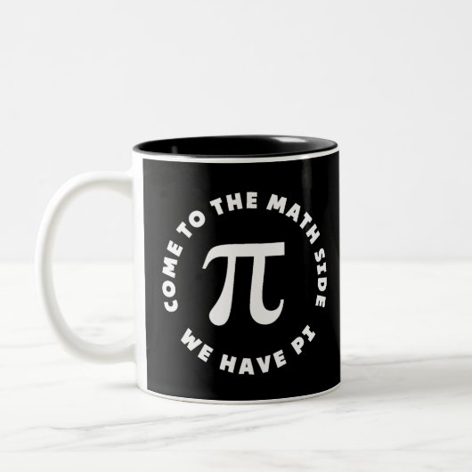 Pi kommen auf die Mathematik Seite, wir haben Pi Zweifarbige Tasse (Links)