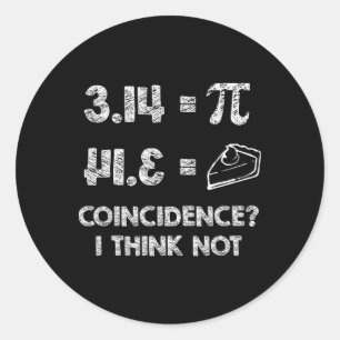 Pi = Kuchen für Pi-Tag am 3./14. März Runder Aufkleber