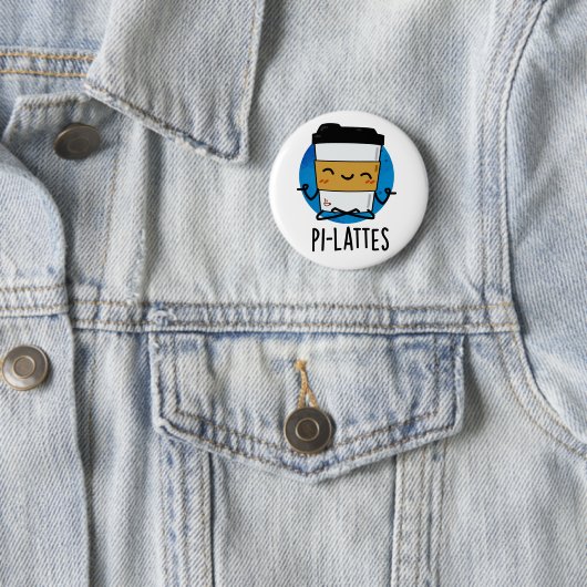Pi-lattes Funny Latte Pilates Pun Button (Beispiel)