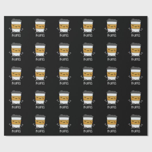 Pi-lattes Funny Latte Pilates Pun Dark BG Geschenkpapier (Flach)