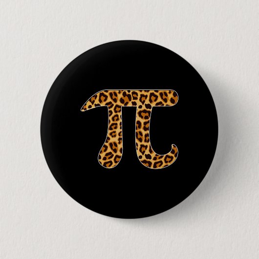 Pi Leopard Print Skin Cheetah Pi Day Mathematik Ne Button (Vorderseite)