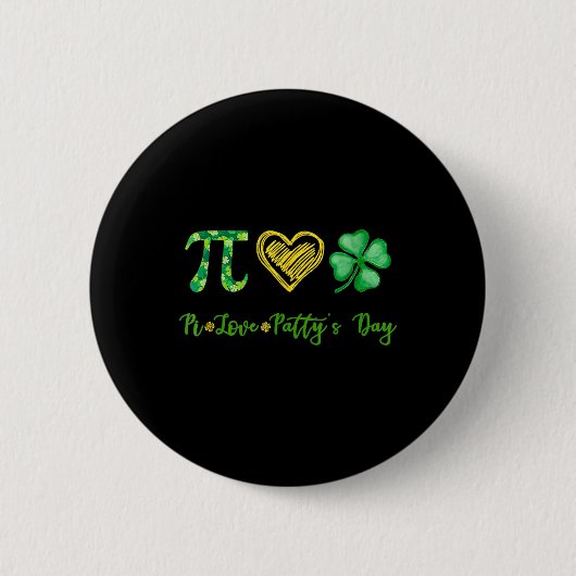 Pi Liebe Kleeblatt Patty's Day Math Teacher St Pat Button (Vorderseite)