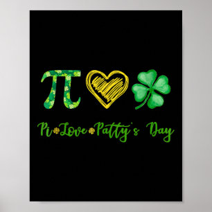 Pi Liebe Kleeblatt Patty's Day Math Teacher St Pat Poster