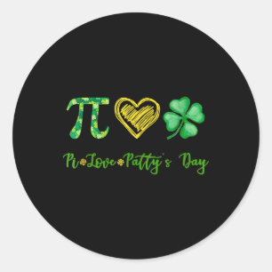 Pi Liebe Kleeblatt Patty's Day Math Teacher St Pat Runder Aufkleber