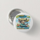Pi Mai Lao Splash Durchnässt wie ein Büffel Lustig Button (Vorne & Hinten)