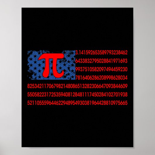 Pi Math American Flag 3 Poster (Vorne)