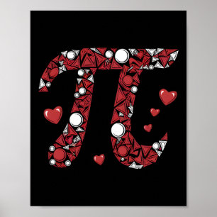 Pi Math Lover Teacher Valentinstag Herz Liebe V Poster