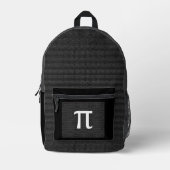 Pi Math Nerd Science Student Lehrer Black Gray Bedruckter Rucksack (Vorderseite)