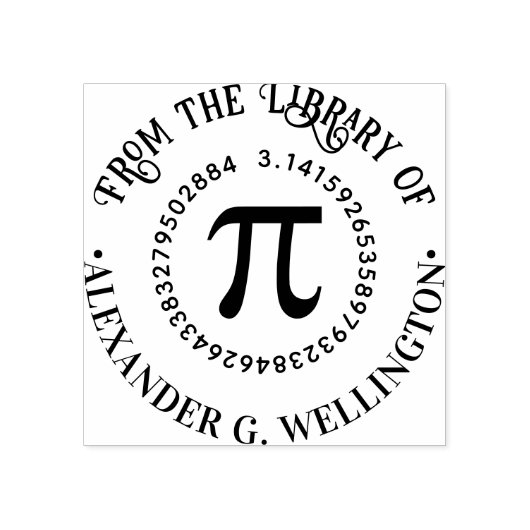 Pi Math Symbol griechischer Buchstabenbibliotheksn Gummistempel (Prägung)