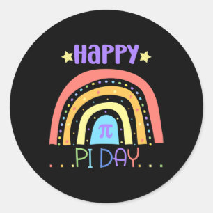 Pi Math Teacher Students Funny International Happy Runder Aufkleber