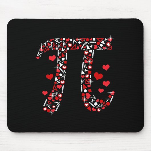 Pi Math Valentine Shirt Mathematiker Valentine D Mousepad (Vorne)