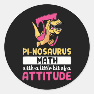 Pi Mathe Mathematik Dinosaurier Dino Pi Tag  Runder Aufkleber
