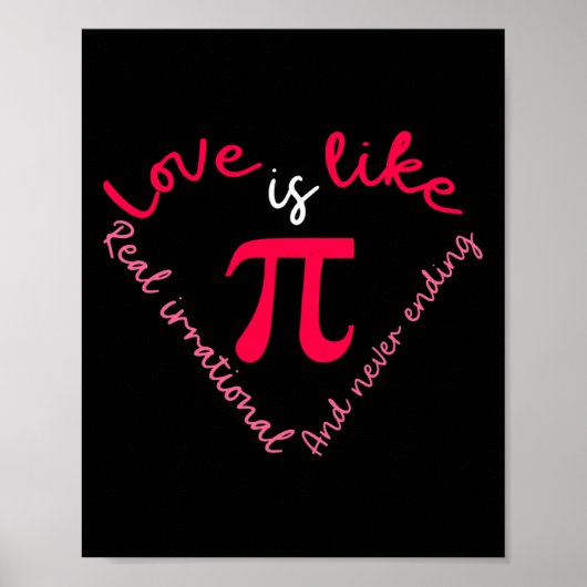 Pi Mathe Science Pi Day Valentine's Day Poster (Vorne)