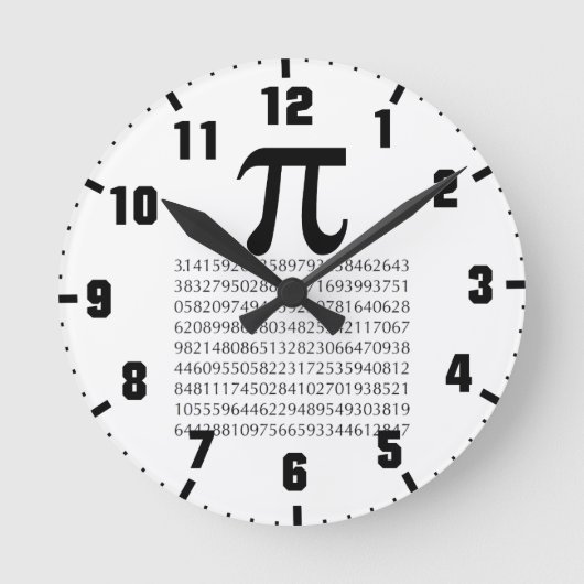 pi Mathematik Runde Wanduhr (Vorderseite)