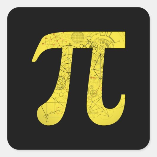 Pi - mathematische Symbole Quadratischer Aufkleber (Vorderseite)