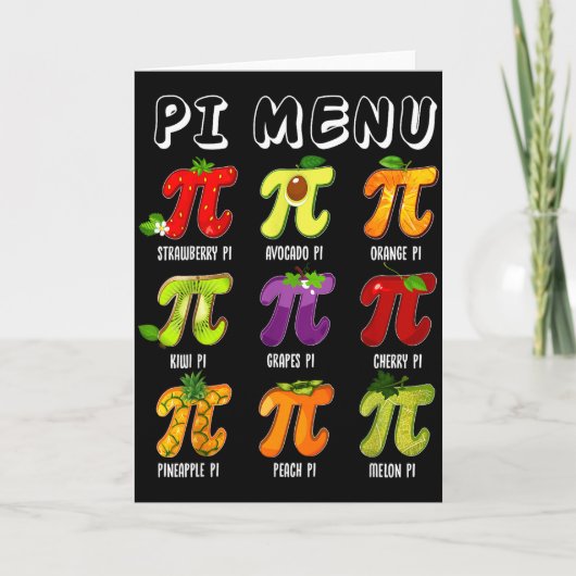 Pi-Menü 3.14 Pi-Symbol Lustiger Fruchtlehrer Kind Karte (Vorderseite)