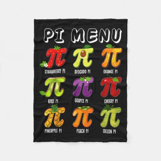 Pi-Menü 3.14 Pi-Symbol Lustiger Obst-Lehrer-Kinder Fleecedecke (Vorderseite)