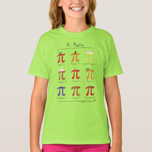 Pi Menu Niedlich Mathe Pi Day Kid's Girl's T - Shi T-Shirt (Vorderseite)