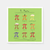 Pi Menu Niedlich Mathematik Pi Day Party Napkins Serviette (Vorderseite)