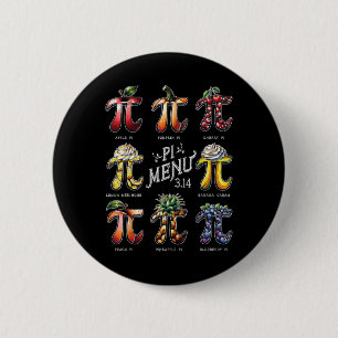 Pi-Menü Pi-Tag 3.14 Lustiges Obstkuchen-Menü Lehre Button