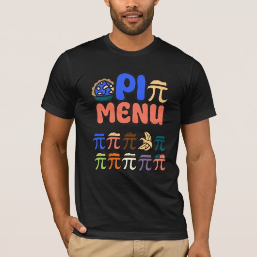 Pi Menu T-Shirt – Funny Math & Pizza Tee for Pi Da (Vorderseite)